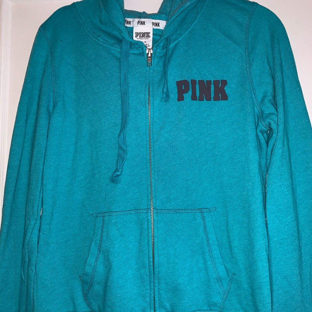 Size small PINK hoodie with decal on back!